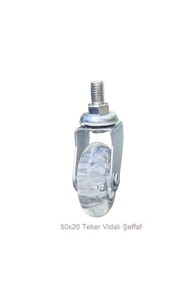 Adilon Ofis Koltuk Dolap Etejer 360 Derece Döner 50 X 20 Vidalı Teker Şeffaf ...
