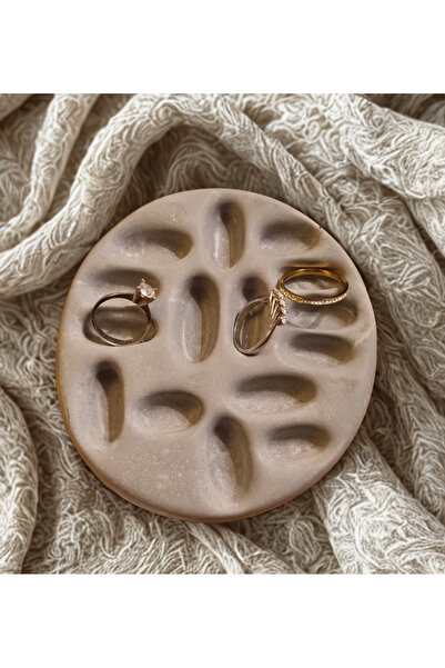 DRN Gray Colored, Decorative Plate, Earring and Ring Stand