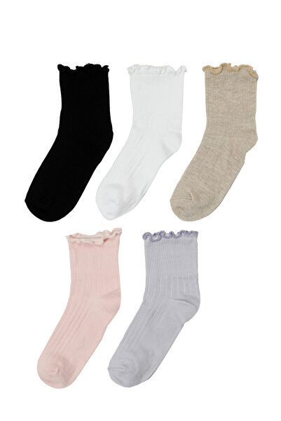 Polaris SCHOOL 5 LI SKT-G 4PR Çok Renkli Kız Çocuk Soket Çorap