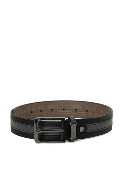 U.S. Polo Assn. Curea pentru bărbați Uspa Grey Stripe 4pr Black