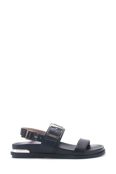 Nine West Hella 5fx Schwarze flache Damensandalen