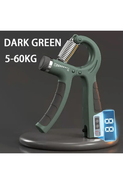 Choice Count-DARK GREEN 5-60Kg Adjustable Hand Grip Strengthener, Stainless Steel Spring Hand Exerciser For