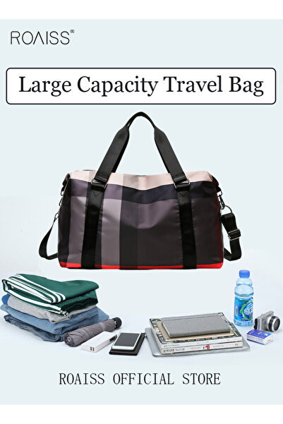 ROAISS Functional Sports Fitness Handbag with Dry and Wet Separation Large Capacity Design