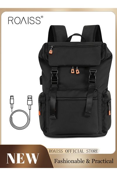ROAISS Men's Large Capacity Double Shoulder Backpack for School Travel