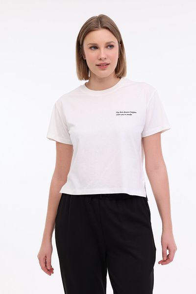 lumberjack WL ANNA 11 5FX Ekru Kadın Kısa Kol T-Shirt