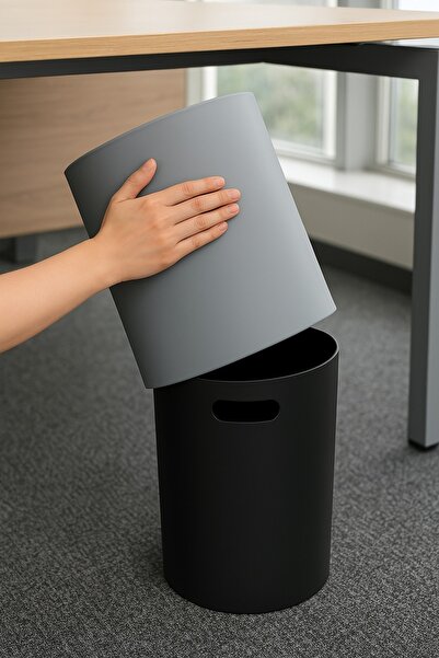 Poomy Modern Office and Kitchen Trash Can – Matte Anthracite, Practical Design Trash Can Without Lid