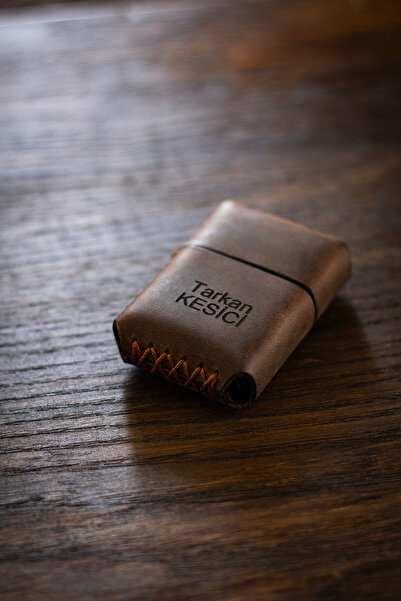 Hi Leather Kişiye İsme Özel El Yapımı Hakiki Deri Kılıflı Çakmak Özel Babalar Günü