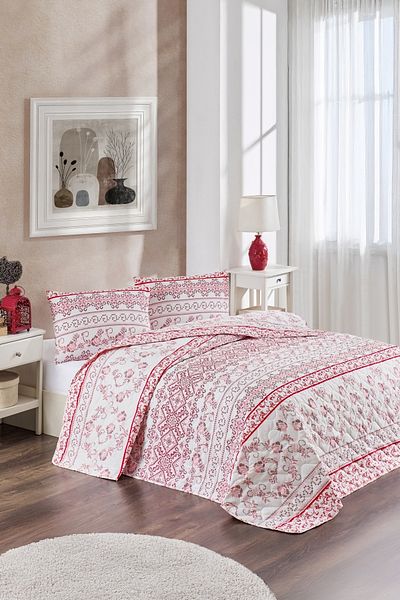 MARLA HOME طقم مفرش سرير مزدوج | 200x220 سم | 2 غطاء وسادة | بطانية متعددة الأغراض | من القطن