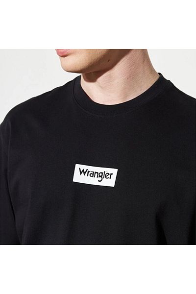 WRANGLER Black Regular Fit Crew Neck 100% Cotton T-Shirt