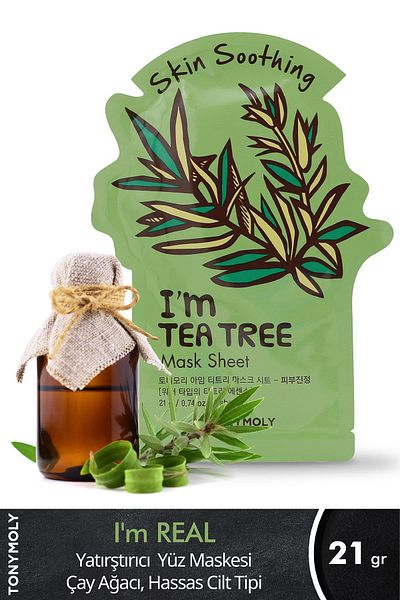 TONYMOLY Face Mask I'm Real Acne Soothing Tea Tree Skin Care (1 Piece)
