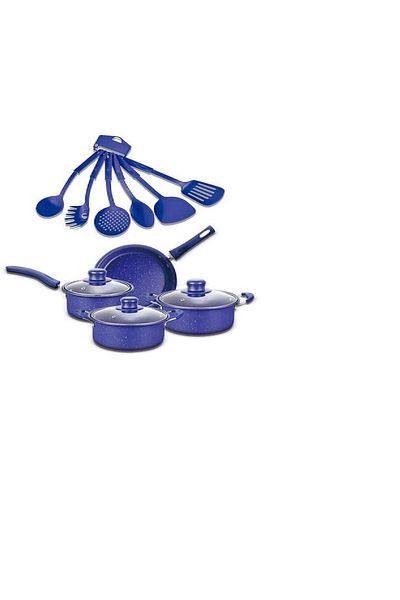 royal mark 13-Piece Non-Stick Aluminium Cookware Blue