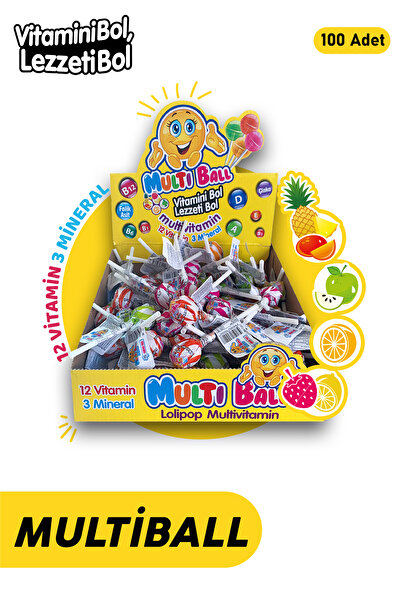 Multiball Multivitamin 100 Adet Lolipops ( 12 Vitamin 3 Mineral )