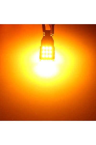 BMTxms مصباح الفرامل العكسي LED Canbus 921 912 T15 W16w LED Canbus 2 قطعة باللون الأصفر العنبر