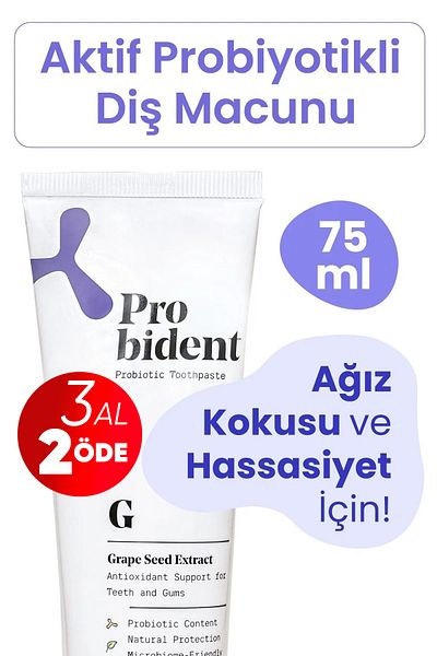 Probident Probiotic Active Fluoride-Free Toothpaste - Grape Seed, Extract Added Oral Fragrance
