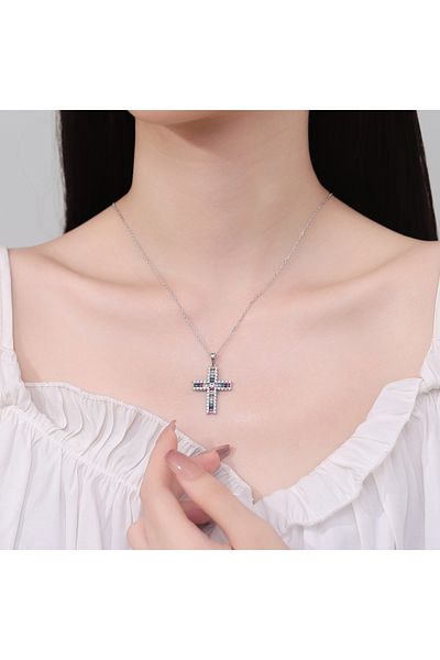 delis Pandantiv Argint 925, Jw1273, Model Cruce, Placat Cu Rodiu