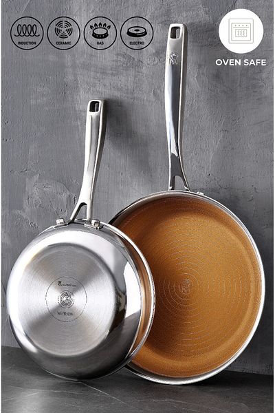 MasterPro Frying Pan Antiscratch Non-stick Hybrid 28 Cm Stainless Steel Giro