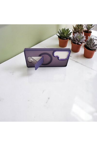 Gtech Husa Flickstand Magsafe, G-Tech, compatibila cu Samsung Galaxy S25 Ultra, TPU+Policarbonat, Frosted,