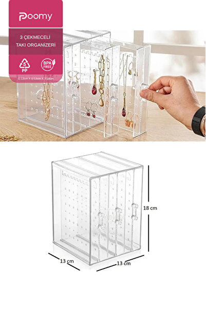 Poomy Takı Düzenleyici Dolap - Küpe - Kolye Düzenleyici Organizer Stand