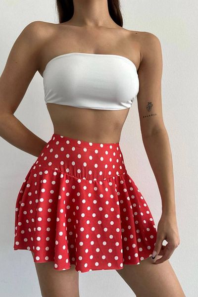 The Robi High Waist Polka Dot Shorts Skirt