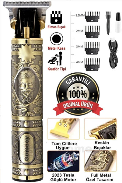 GOMEEY Şarjlı Tıraş Makinesi Saç Sakal Lazer Epilasyon Öncesi Kol Bacak Yanak...