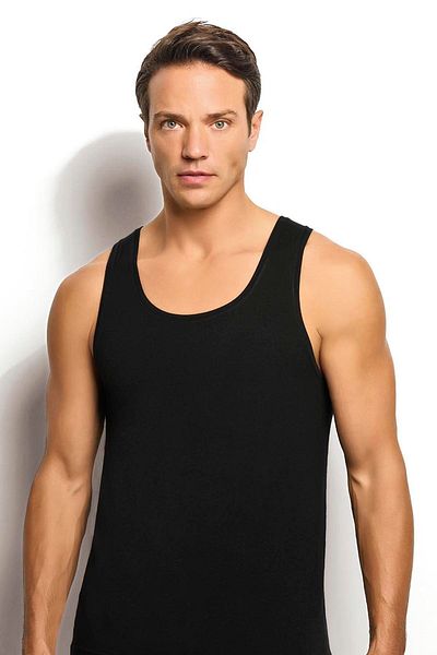 Jiber Men's 2-Piece Micromodal Black Undershirt 242