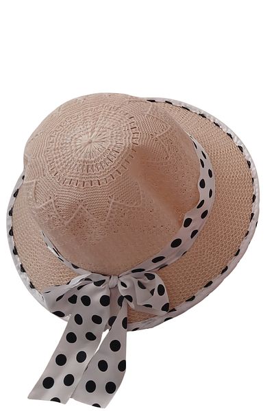 Avantaj Kapıda Special Design Summer Straw Girl's Hat – Ribbon & Figure 2-6 Years Old,
