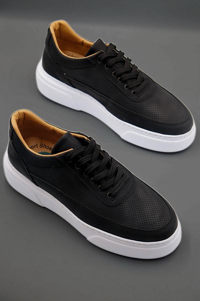 MY GROSS SHOES Men's Black Eva Stitched Sole Orthopedic Sports Sneaker