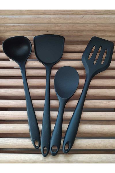 ncy fireproof non-stick complete silicone spatula ladle spoon set 4 pieces