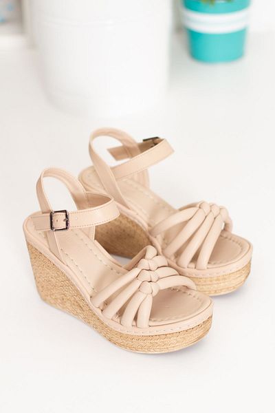 derithy Pivoren Wedge Heeled Shoes-Nut-Lzt5005