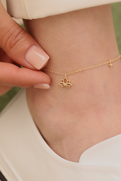 YAVUZ KUYUMCULUK 14 Ayar Lotus Çiçeği Halhal