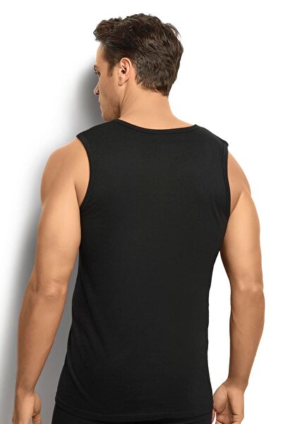 Jiber Men's Black Cotton V-Neck Undershirt 115