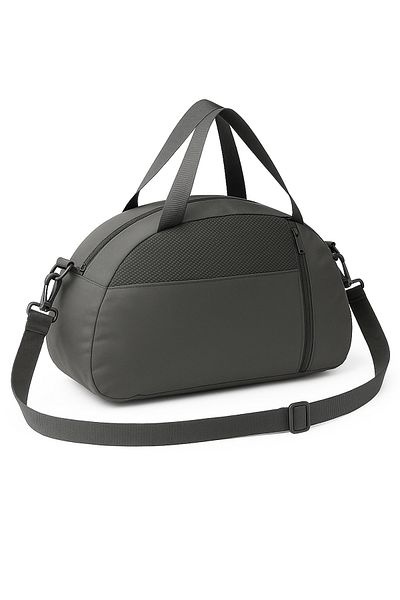 KAFF Small Gray Front Pocket Adjustable Shoulder Strap Hand Travel Duffel Bag-0833