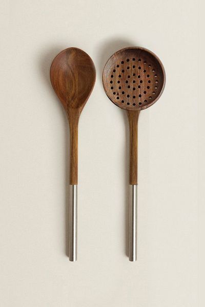 Yazz Atelier Acacia Spoon & Colander Set