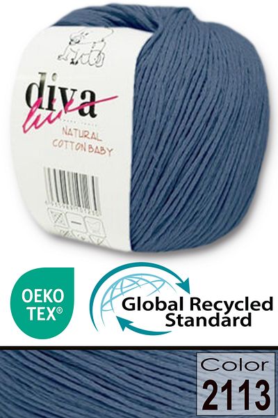 Diva İplik Premium Amigurumi Ipi Punch Bebe Μαλακό Βαμβάκι 50 gr Indigo