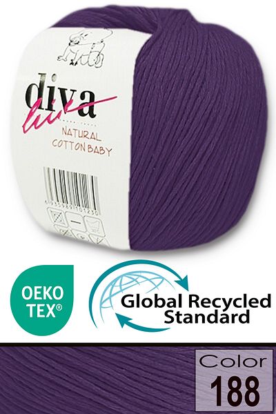 Diva İplik Premium Amigurumi Ipi Punch (PANÇ) Baby Soft Cotton 50 gr Πλεκτό Βαμβακερό Σχοινί - Μωβ