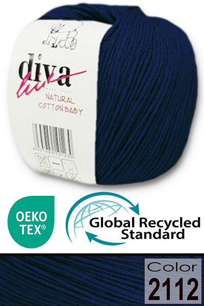 Diva İplik Diva Line Diva Natural Cotton Baby Floss 2112 Navy Blue