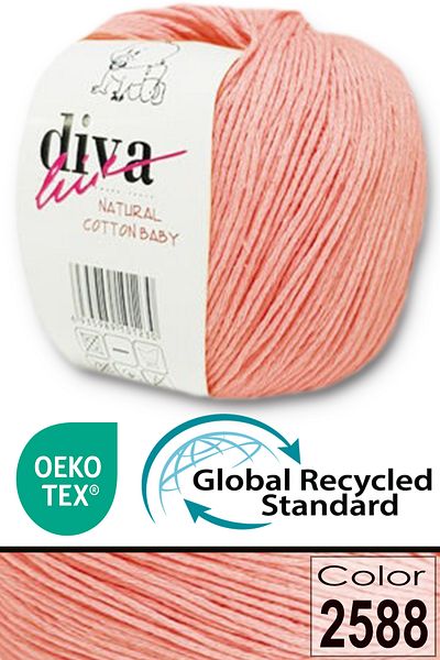 Diva İplik Premium Amigurumi Ipi Punch (PANÇ) Baby Soft Cotton 50 gr Πλεκτό Βαμβακερό Σχοινί - Σολομός