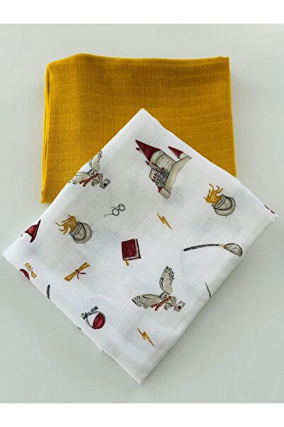 Fulya Tuhafiye طقم بطانية أطفال من الموسلين مكون من قطعتين من القطن 100%، بطا...