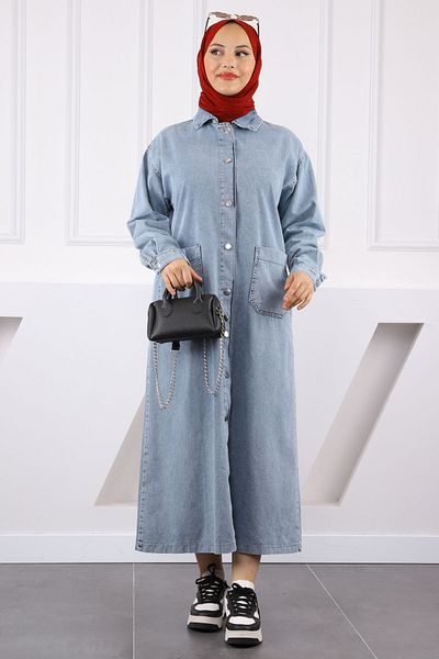 İmajButik Șapcă din denim cu buzunar albastru