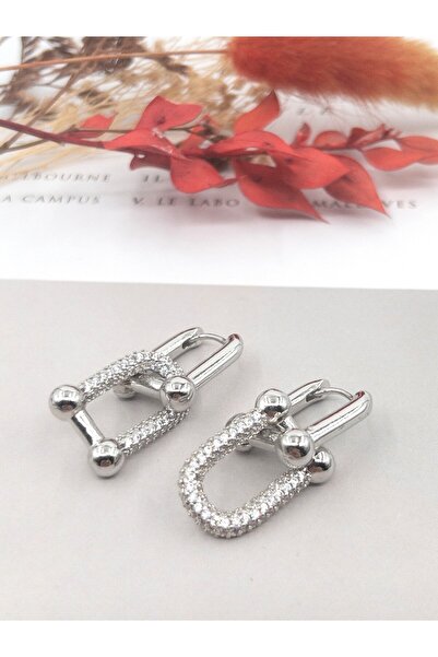 Siya Silver Zirkon Taşlı Marka Model Tifany Çelik Küpe