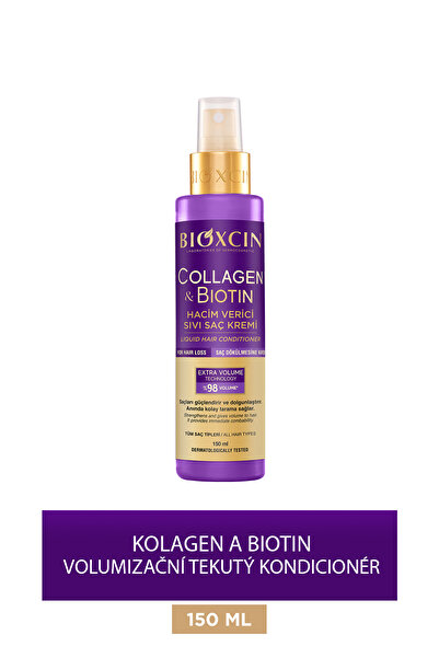 Bioxcin Kolagenový a biotinový tekutý kondicionér s extra objemem 150 ml - Kolagenový biotin pro tenké a řídké vlasy