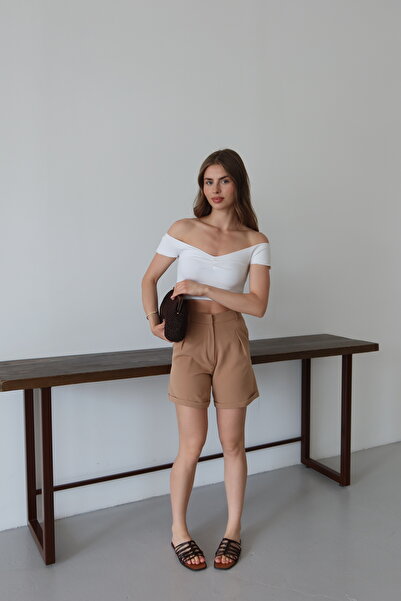 ketenhome Vizon Kadın Pileli Şort