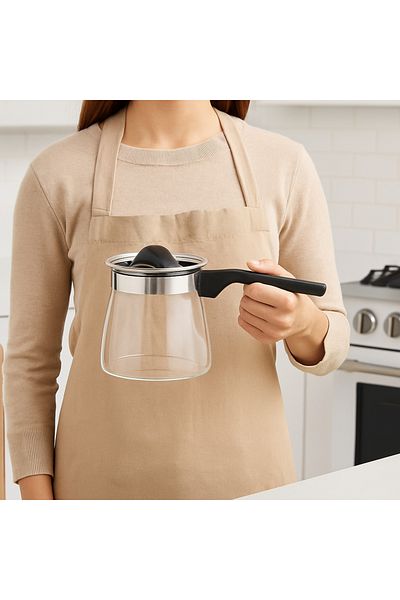 T-Design Set of 2 Glass Coffee Pot & Milk Jug ●   Borosilicate ●   Suitable for Fever Contact ●   800ml - 300ml