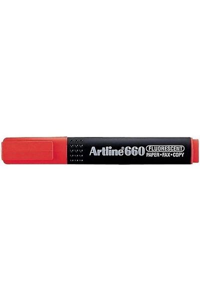 artline 1.0-4.0mm Highlighter - Ek-660 Cut Point, Highlighter Fluorescent Red