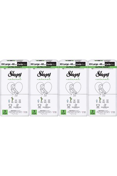 Sleepy Baby Diaper Natural Size:7 (20-30kg) Xx Large 192 Pieces Advantage Ultra Pk