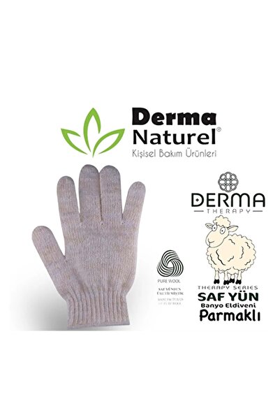 Derma Naturel Therapy Saf Yün Parmaklı Banyo Eldiveni T-478