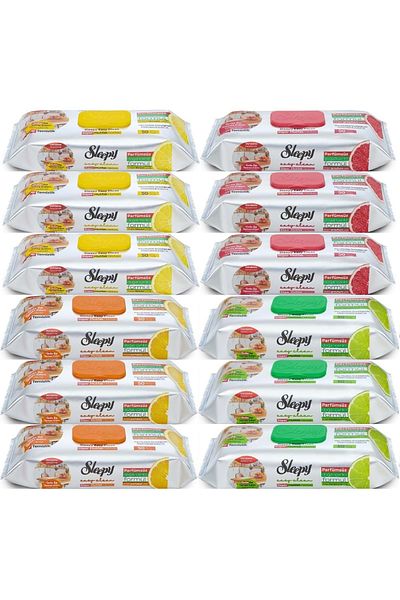 Sleepy Easy Clean Surface Cleaning Kitchen Towel - Wipes 50 Sheets Mixed (Set of 12)