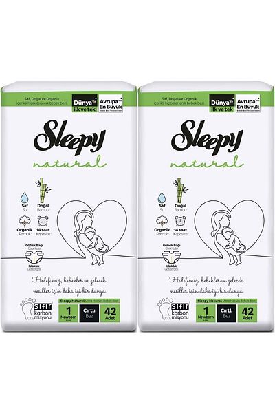 Sleepy Baby Diaper Natural Size:1 (2-5kg) Newborn Newborn 84 Pieces Jumbo Pk (2Pk*42)