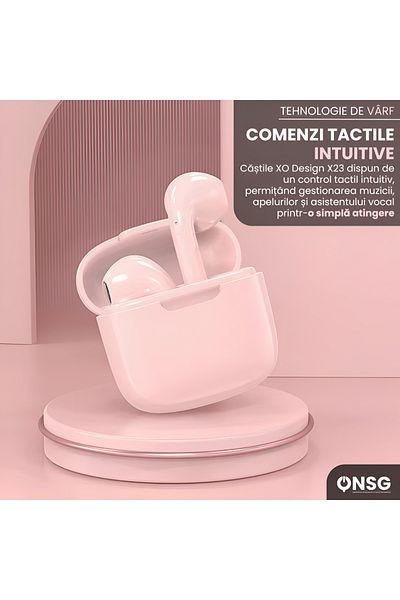 design xo Căști intraauriculare Bluetooth Xo X23, roz