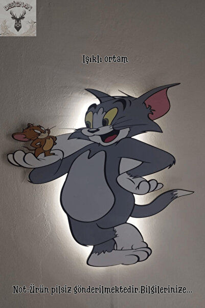 Design 4N Çocuk Odası Tom Ve Jerry Işıklı Duvar Süsü